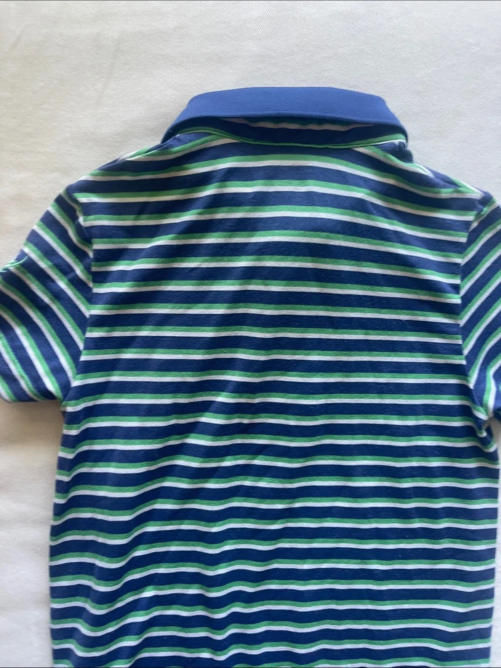 Ralph Lauren Boys Size 5 Navy, Blue & Green Striped Polo Shirt